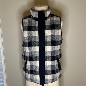 Madewell Black and White Plaid Vest